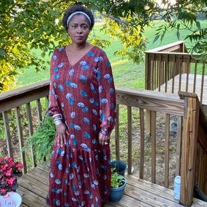 NWT Molly Bracken Premium ladies  maxi dress Batik Rust Size XL